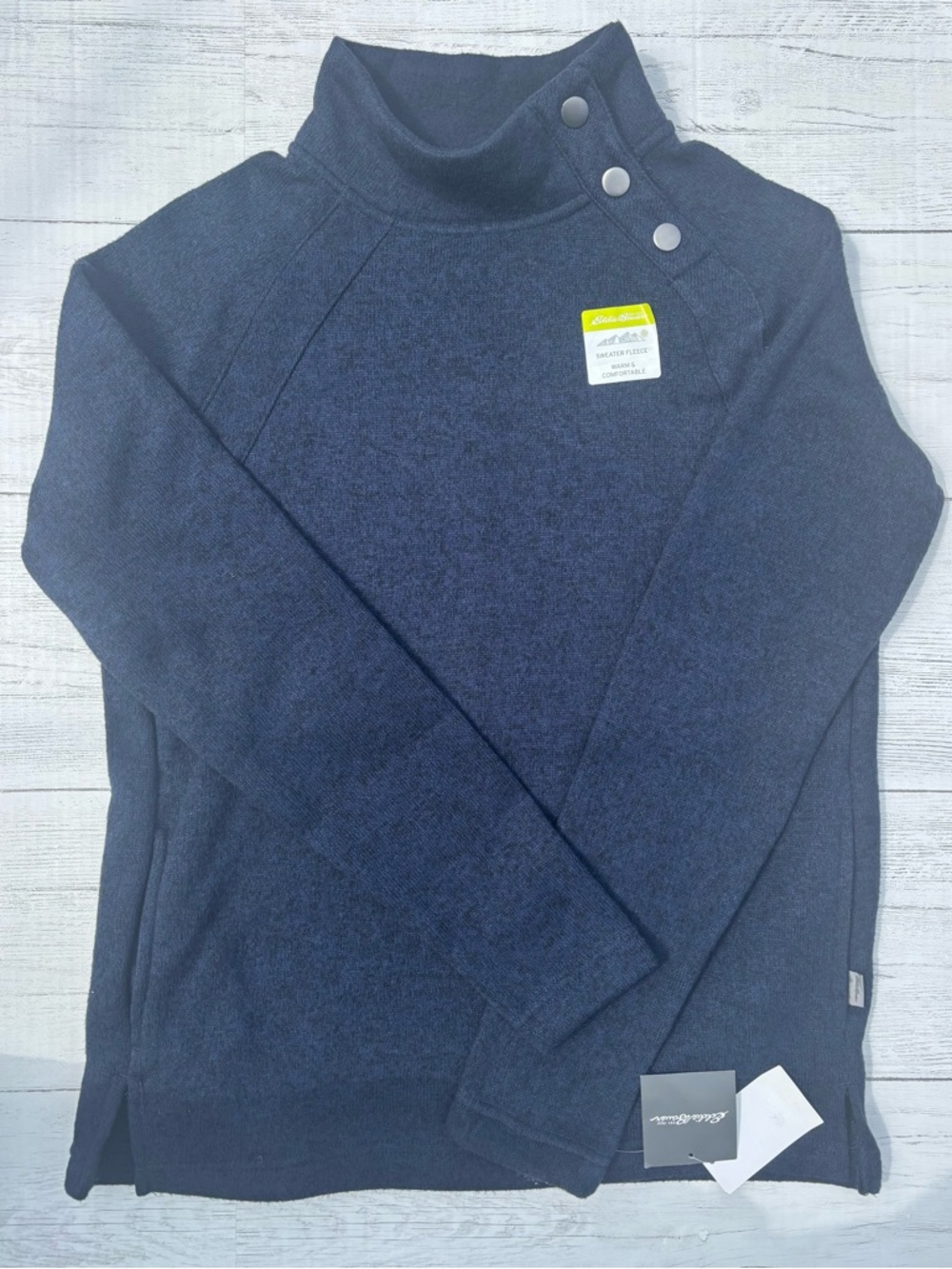 Eddie Bauer NWT Navy Blue Pullover Fleece Jacket Women’s Small Quarter Zip